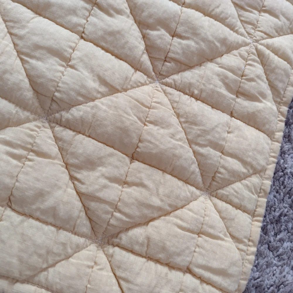 West Elm 3 Pillow Shams Organic Cotton 26x26 Yellow Quilted Minimalist U